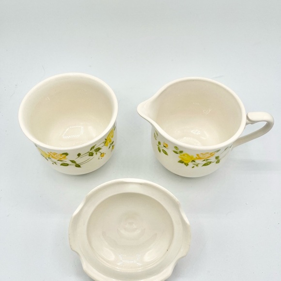 Nikko Ironstone Japan #34 Pattern Yellow Flowers Sugar & Creamer Footed Retired - Picture 3 of 5